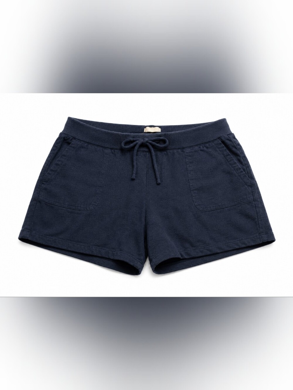 Per Se Men’s Linen Blend Shorts Size Small Navy Blue Drawstring Casual